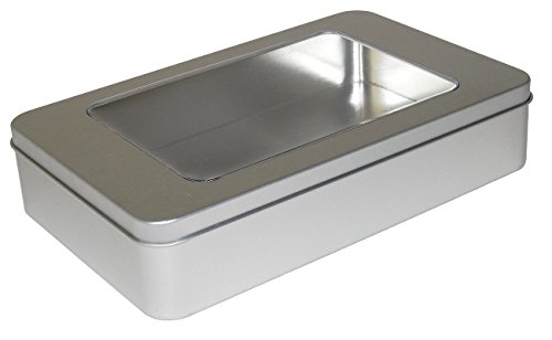 mikken 1x rechteckige Vorratsdose Keksdose mit Sichtfenster 20,8x13,1x 4,5cm von mikken
