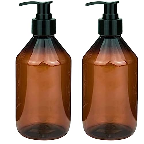 mikken 2 Seifenspender 250 ml Shampoo-Flaschen Lotionspender aus Kunststoff inkl. Etiketten von mikken