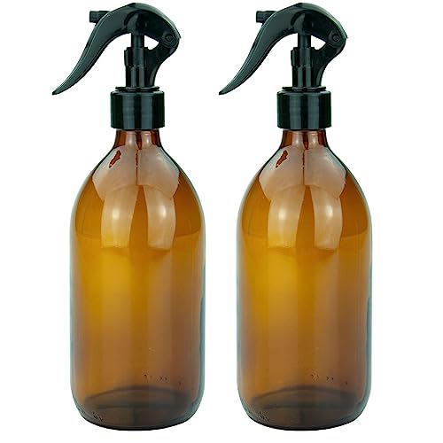 mikken 2 Sprühflaschen 500 ml Glas braun für z.B. Desinfektionsspray von mikken