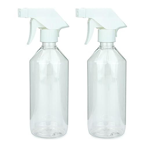 mikken 2 Sprühflaschen 500 ml Kunststoff PET für Reinigungsmittel, Pflanzen, Haare, etc von mikken