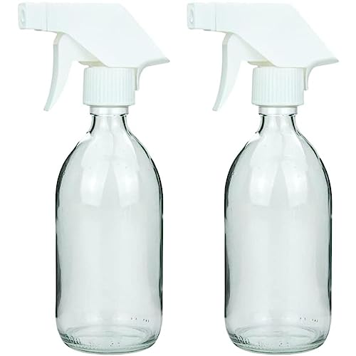 mikken 2 Sprühflaschen 500 ml aus Glas für Reinigungsmittel, Haarpflege, Pflanzen, etc von mikken