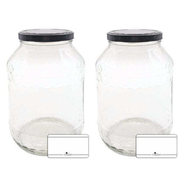 mikken 2 große Einmachgläser 2650 ml mit Deckel (TO100) von mikken