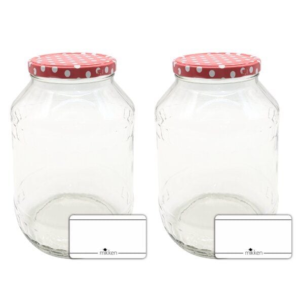 mikken 2 große Einmachgläser 2650 ml mit Deckel (TO100) von mikken