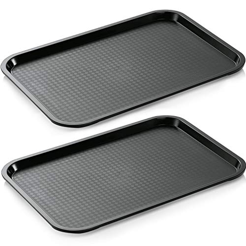 mikken 2 x Gastro-Tablett, schwarz, 41,5 x 31 cm, rutschhemmend aus Kunststoff Polypropylen von mikken
