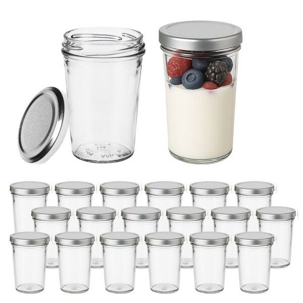 mikken 20 Dessertgläser 150 ml – Einmachgläser mit Schraubdeckel von mikken