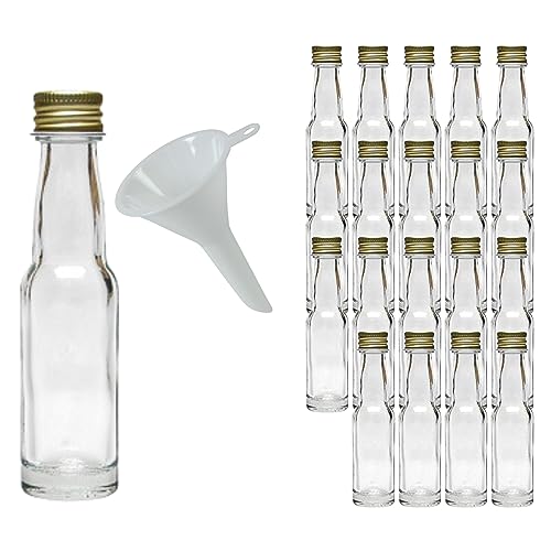 mikken 20 Mini Glasflaschen 20 ml mit Schraubverschluss inkl. Trichter von mikken