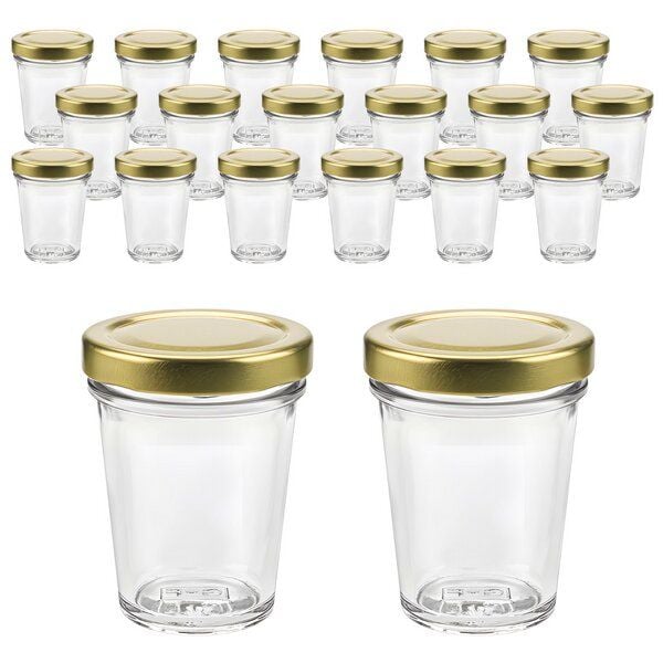 mikken 20 kleine Dessertgläser 65ml – kleine Einmachgläser mit Schraubdeckel von mikken