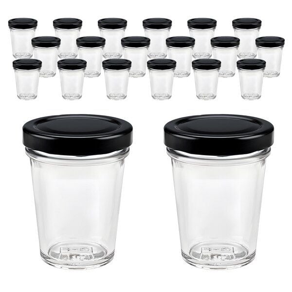 mikken 20 kleine Dessertgläser 65ml – kleine Einmachgläser mit Schraubdeckel von mikken