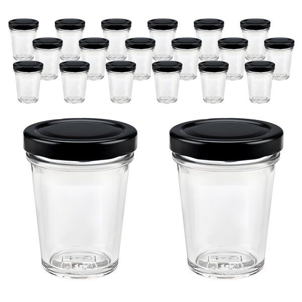 mikken 20 kleine Dessertgläser 65ml – kleine Einmachgläser mit Schraubdeckel von mikken