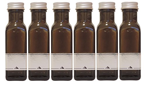 mikken 20 kleine Ölflaschen 100ml grün-braune Glasflaschen zum befüllen, inkl. 20 Etiketten (20) von mikken