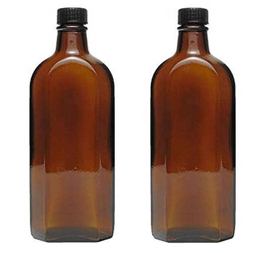 mikken - 2X Medizinflasche in Braunglas Apothekerflasche inkl. Etiketten a 250ml von mikken