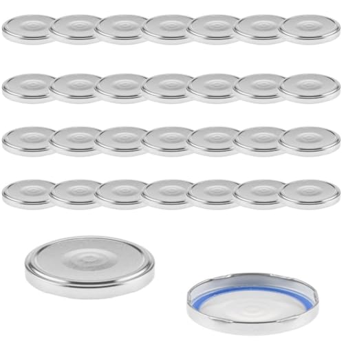 mikken 30 Deckel für Gläser 8,5 cm TO82 Blueseal - BPA/PVC-frei, Twist-Off Ersatzdeckel Schraubdeckel für Sturzgläser und Einmachgläser silber von mikken