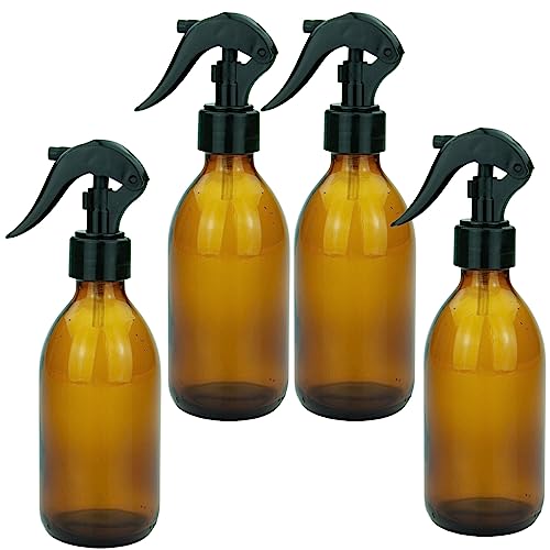 mikken 4 Sprühflaschen 250 ml Glas braun für z.B. Desinfektionsspray von mikken