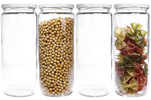 mikken 4er Set Vorratsglas 1,1 Liter mit Schraubverschluss, Einmachglas, Glasdose inkl. Beschriftungsetiketten mikken 4er Set Vorratsglas 1,1 Liter mit Schraubverschluss, Einmachglas, Glasdose inkl. Beschriftungsetiketten von mikken