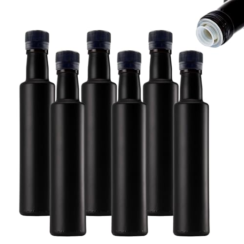mikken 6 Ölflaschen 250 ml mit Ausgießer schwarze Glasflasche Ölspender inkl. 6 Etiketten mikken 6 Ölflaschen 250 ml mit Ausgießer schwarze Glasflasche Ölspender inkl. 6 Etiketten von mikken