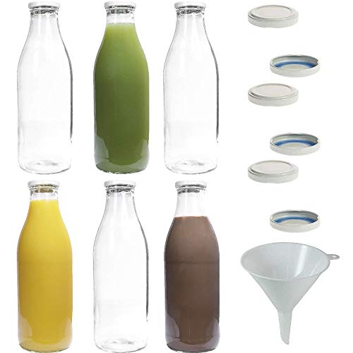 mikken 6x Glasflasche 1 Liter mit 12x PVC freiem Schraubverschluss inkl. Trichter mikken 6x Glasflasche 1 Liter mit 12x PVC freiem Schraubverschluss inkl. Trichter von mikken