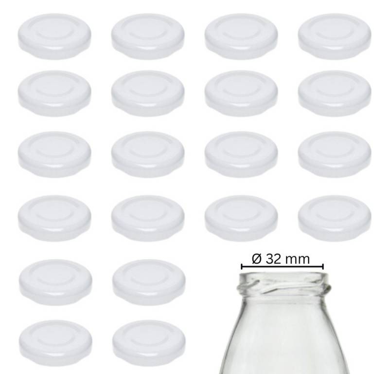 mikken Deckel 20 Schraubdeckel TO43 4,5 cm für Glasflaschen Twist-Off Ersatzdeckel, Farbe: Weiss mikken Deckel 20 Schraubdeckel TO43 4,5 cm für Glasflaschen Twist-Off Ersatzdeckel, Farbe: Weiss von mikken