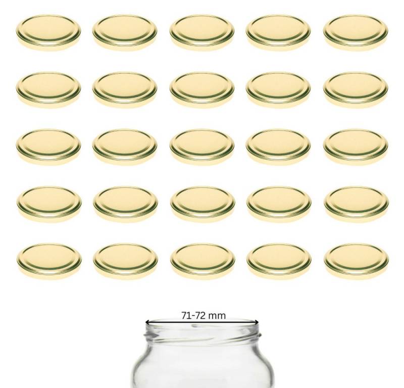 mikken Deckel TO 82/85 mm Ersatzdeckel für Marmeladen- & Einmachgläser Schraubdeckel, (25er Set), Twist-Off Deckel in verschiedene Farben von mikken