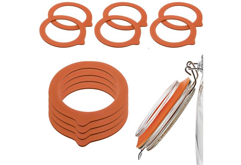 mikken Einkochring 10 Gummiringe 75x101 mm rot Naturkautschuk für Bügelgläser, paasend für Bormiloi Fido Gläser ab 1,25 Liter von mikken