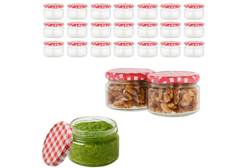 mikken Einmachglas 250ml kleine Einkochgläser Einmachglas Schraubglas 0,25 L, (Spar-Set, 24-tlg), luftdicht, pasteurisierbar von mikken