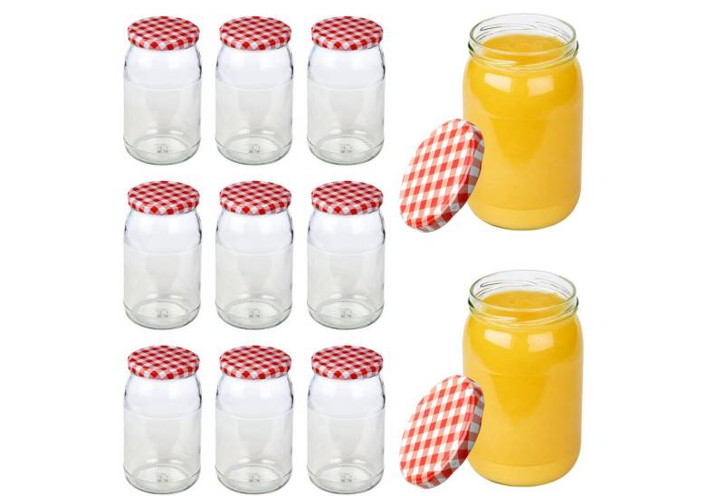 mikken Einmachglas 900 ml große Einmachgläser Einkochgläser Schraubgläser Vorratsgläser, (Set, 12-tlg., Spar-Set), luftdicht schließend, zum pasteurisieren geeignet von mikken