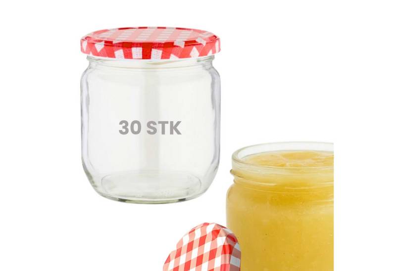 mikken Einmachglas Marmeladengläser 425 ml Einmachgläser Einkochgläser, (Spar-Set, 30-tlg., 6er - 60er Sets), verschiedene Sets von 6 - 60 Stk, zum pasteurisieren geeignet von mikken