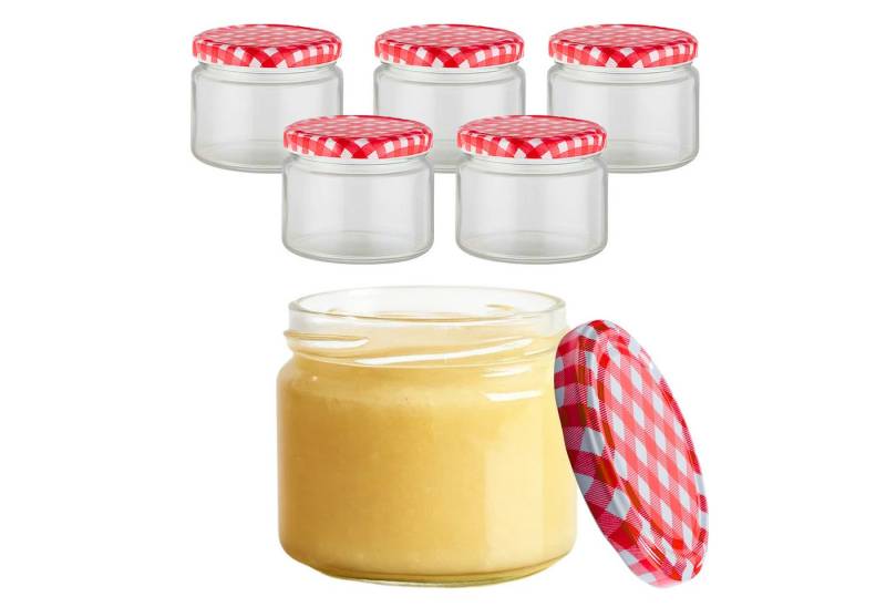 mikken Einmachglas Marmeladenglas 330 ml Einmachglas Einkochglas, (Spar-Set, 6-tlg., Sparset), verschiedene Setgrößen, zum pasteurisieren von mikken