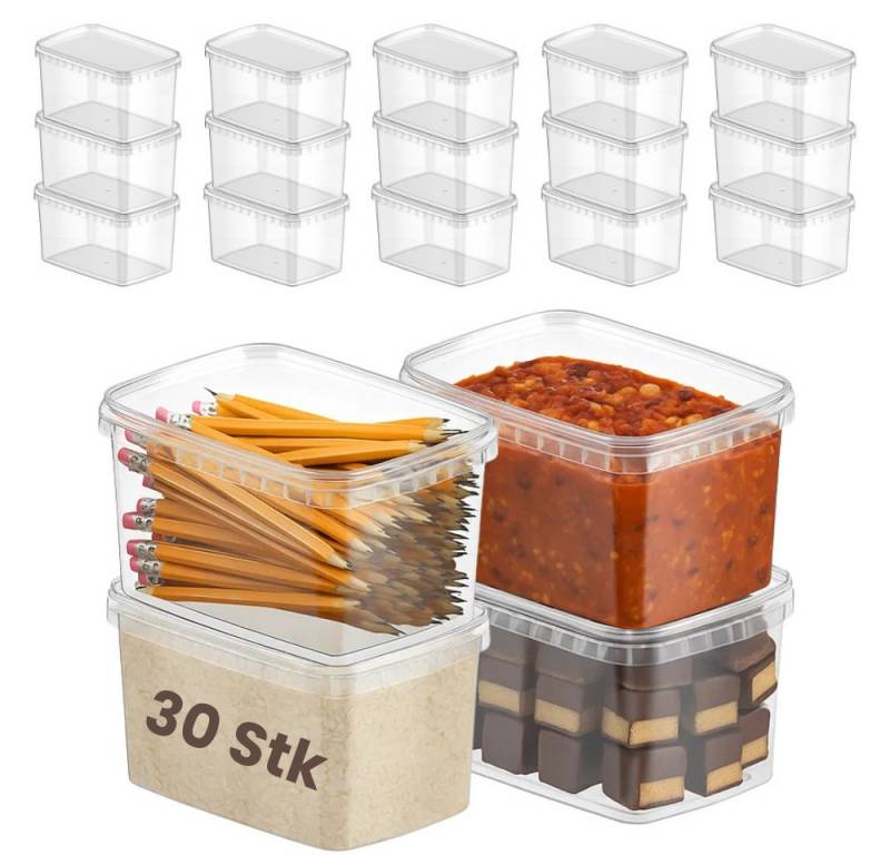 mikken Frischhaltedose Gefrierdose 1800 ml mit Frischhaltedose mit Deckel, (Spar-Set, 30-tlg., 10er bis 100er Set), stapelbar, luftdicht, verschiedene Set-Größen von mikken