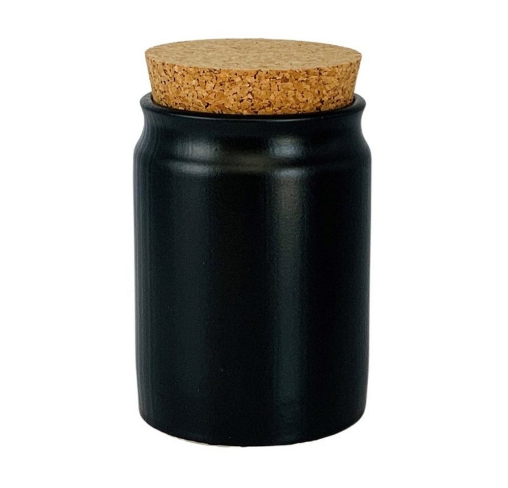 mikken Gewürzbehälter Gewürzbehälter schwarz 200 ml Keramik Gewürzglas Steingut mit Korken, Made in Germany von mikken