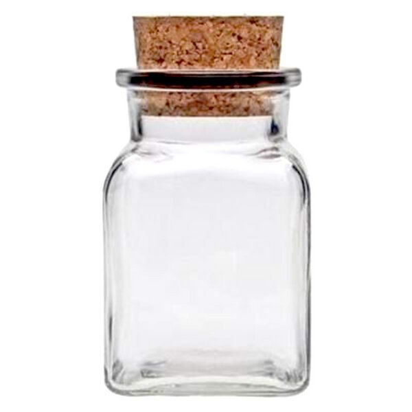 mikken Gewürzglas mit Korken 50 - 200 ml eckig - Korkenglas Gewürzdose Kräuterdose von mikken