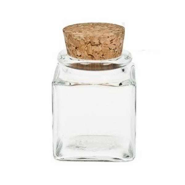 mikken Gewürzglas mit Korken 50 - 200 ml eckig - Korkenglas Gewürzdose Kräuterdose von mikken