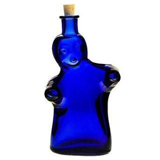 mikken Glasflasche mit Korken 100 ml Gespenst blau Geschenkflasche von mikken