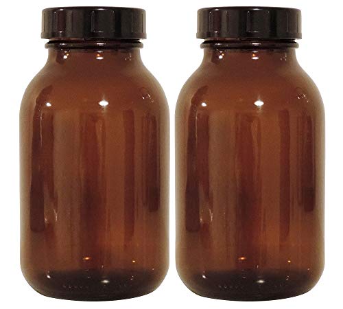 Mikken braunes Apothekerglas Set 2x 500ml inkl. Schraubverschluss & Etiketten made in Germany, Creme von Mikken