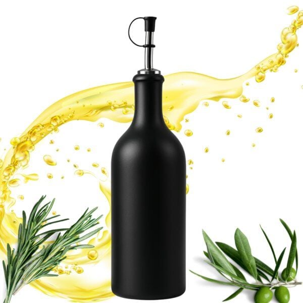 mikken Ölflasche Steingut 500 ml mit Edelstahlausgießer von mikken