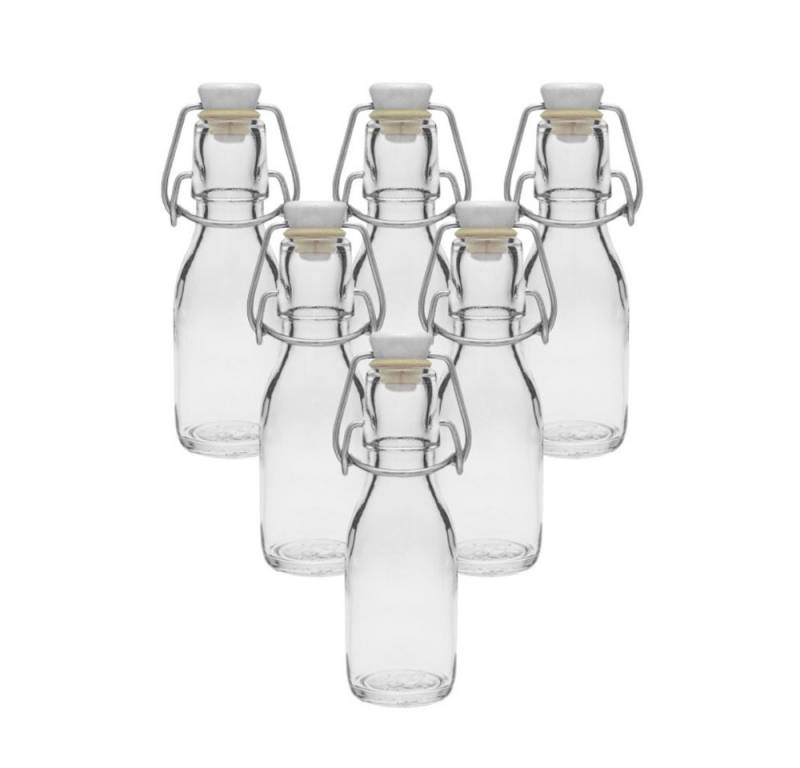 mikken Trinkflasche Set 6, 10 Glasflaschen mit Bügelverschluss 100 ml + Etiketten, Inklusive Beschriftungsetiketten mikken Trinkflasche Set 6, 10 Glasflaschen mit Bügelverschluss 100 ml + Etiketten, Inklusive Beschriftungsetiketten von mikken