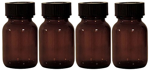 mikken - braunes Apothekerglas Set inkl. Schraubverschluss & Etiketten Made in Germany, 4x 50ml von mikken