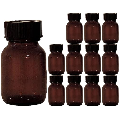 mikken - braunes Apothekerglas Set inkl. Schraubverschluss & Etiketten Made in Germany, 12x 50ml von mikken