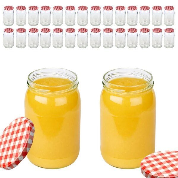 mikken große Einmachgläser 900ml mit Schraubdeckel TO82 Einkochgläser Vorratsgläser Schraubgläser von mikken