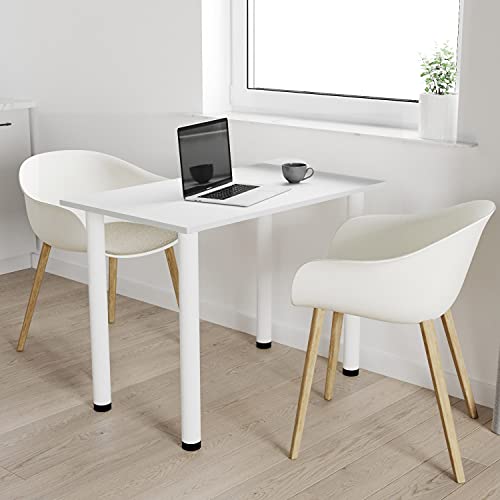 AKKE 100x60 | Esszimmertisch - Esstisch - Tisch mit weißen Beinen - Küchentisch - Bürotisch | HELLGRAU von AKKE