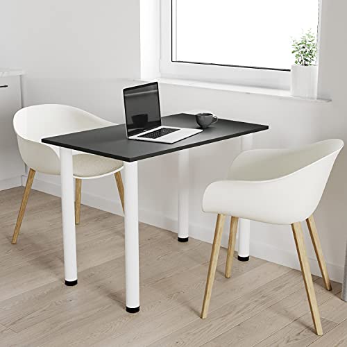 AKKE 110x65 | Esszimmertisch - Esstisch - Tisch mit weißen Beinen - Küchentisch - Bürotisch | ANTHRAZIT von AKKE