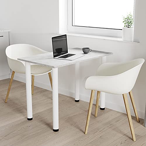 AKKE 110x65 | Esszimmertisch - Esstisch - Tisch mit weißen Beinen - Küchentisch - Bürotisch | Beton von AKKE