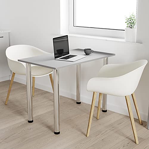 mikon 60x50 | Esszimmertisch - Esstisch - Tisch mit Chrombeinen - Küchentisch - Bürotisch | Light Graphite von AKKE