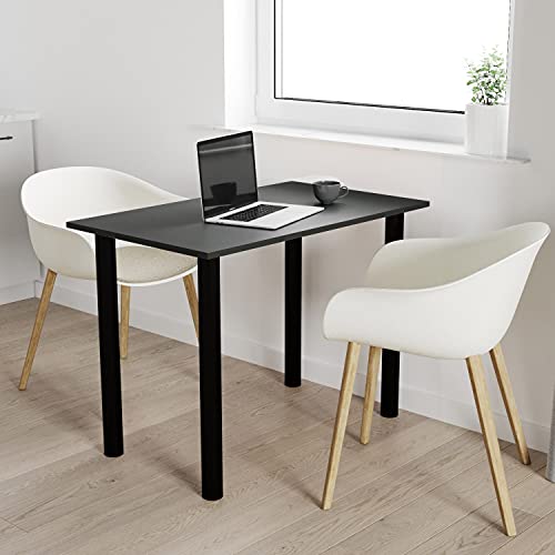 mikon 60x50 | Esszimmertisch - Esstisch - Tisch mit SCHWARZEN Beinen - Küchentisch - Bürotisch | ANTHRAZIT von AKKE