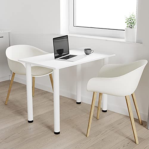 AKKE 60x50 | Esszimmertisch - Esstisch - Tisch mit weißen Beinen - Küchentisch - Bürotisch | Weiss von AKKE