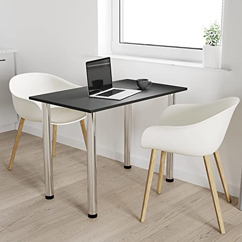 mikon 60x60 | Esszimmertisch - Esstisch - Tisch mit Chrombeinen - Küchentisch - Bürotisch | ANTHRAZIT von AKKE