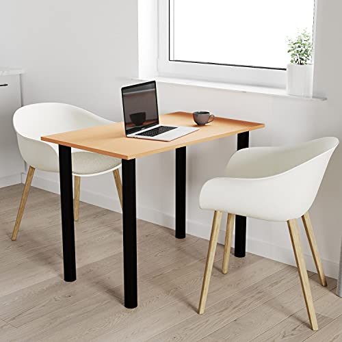 mikon 60x60 | Esszimmertisch - Esstisch - Tisch mit SCHWARZEN Beinen - Küchentisch - Bürotisch | BAYERISCHE BUCHE von mikon