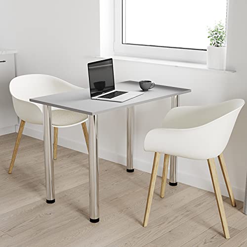 AKKE mikon 70x50 | Esszimmertisch - Esstisch - Tisch mit Chrombeinen - Küchentisch - Bürotisch | Light Graphite von AKKE