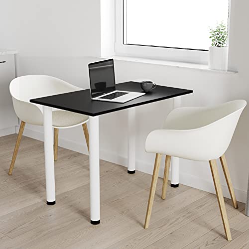 AKKE 70x50 | Esszimmertisch - Esstisch - Tisch mit weißen Beinen - Küchentisch - Bürotisch | SCHWARZ von AKKE
