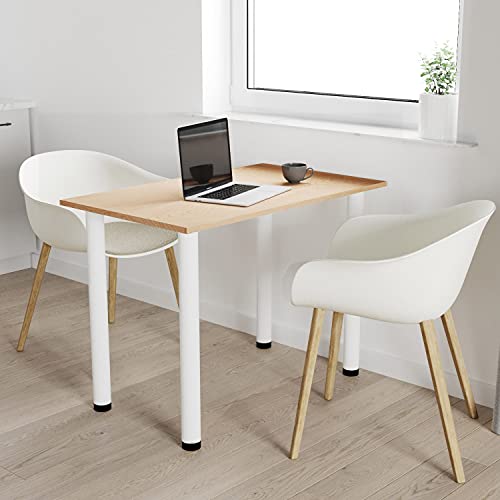 AKKE 80x50 | Esszimmertisch - Esstisch - Tisch mit weißen Beinen - Küchentisch - Bürotisch | Eiche HELL von AKKE