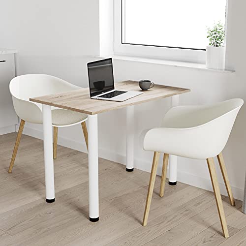 80x60 | Esszimmertisch - Esstisch - Tisch mit weißen Beinen - Küchentisch - Bürotisch | TRÜFFEL von mikon